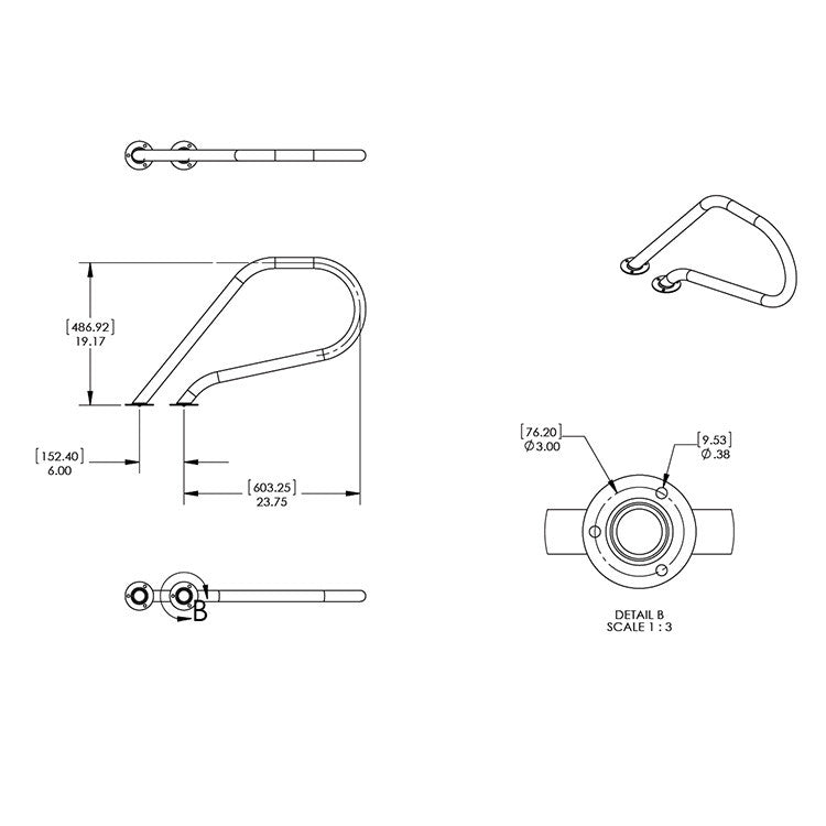 P Grab Rail - Poolshop.com.au P Grab Rail - Poolshop.com.au